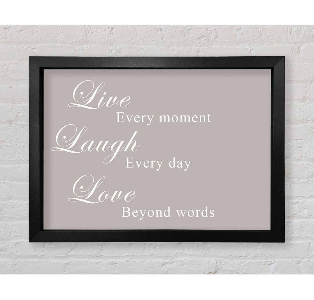 Gerahmtes Leinwandbild Love Quote Live Laugh Love White