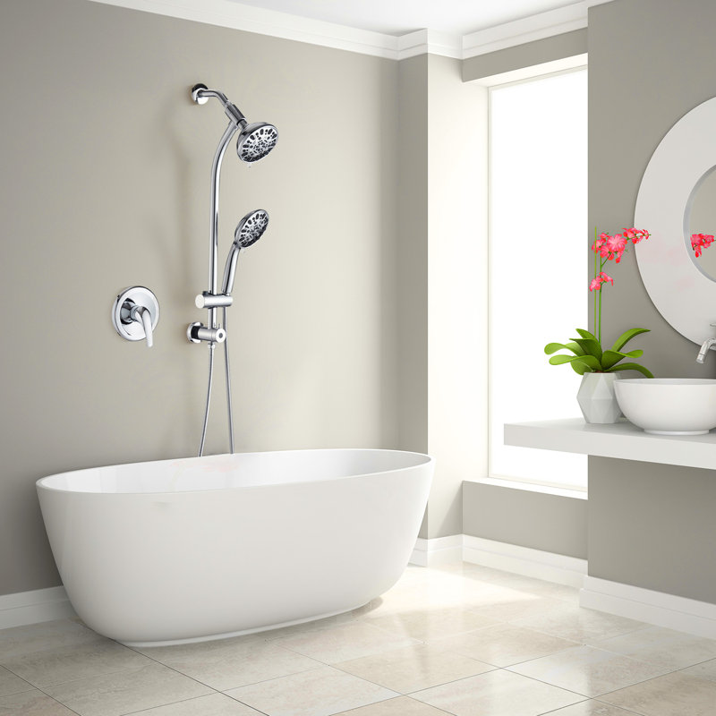 Complete Shower System with Rough in-Valve, Chrome
