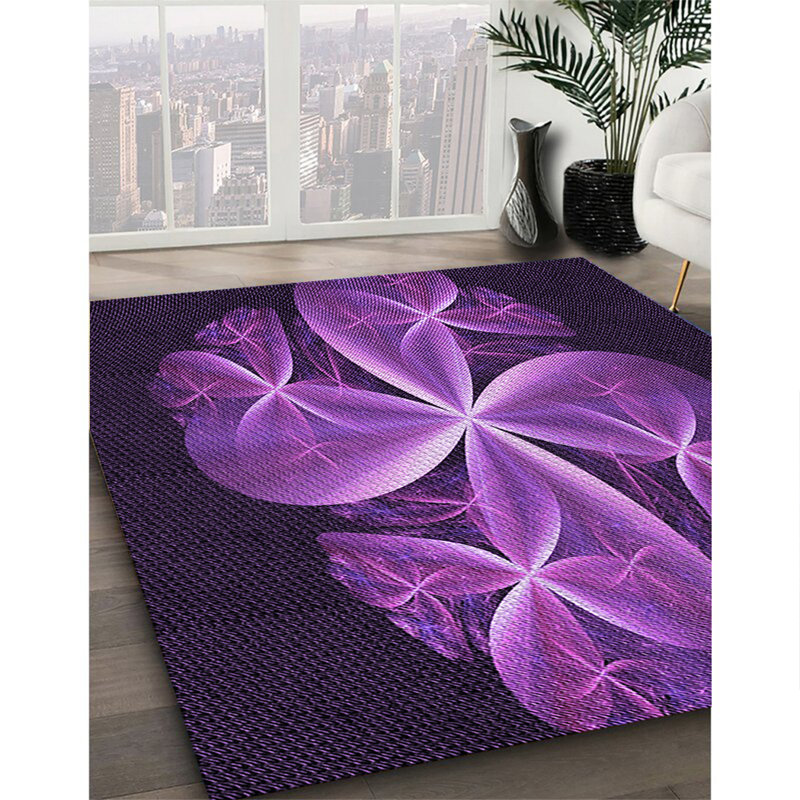 Floral Indoor Rug, Round 6'