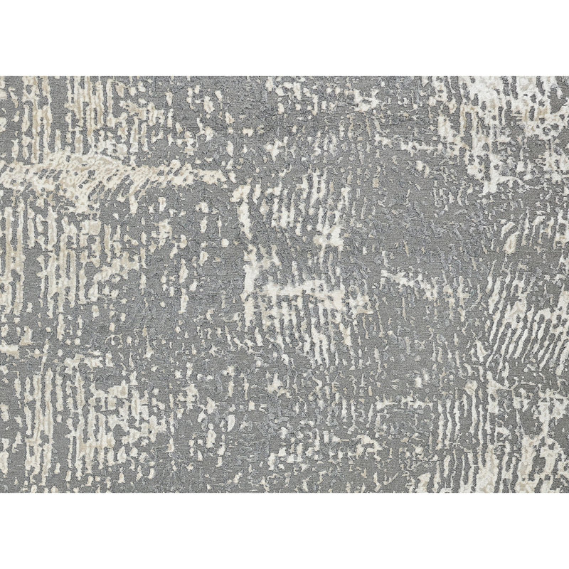 Tapis ivoire et gris clair noué à la main de haute qualité, Rectangle de 5 pi x 8 pi