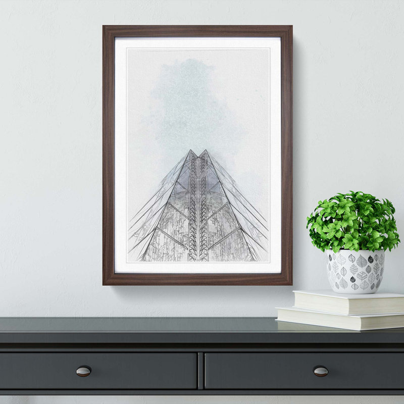 Sketching the Architecture Vol.55 - Picture Frame Drawing Print, Walnut Framed, 48cm H x 36cm W x 2cm D