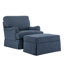 Fauteuil demi-tonneau pivotant avec repose-pieds 32,7 po-106913405