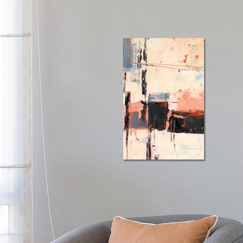 Corail et sable I par Ethan Harper - reproduction d'art, H 26 po x l 18 po x 1,5 po, Toile tendue, Pas de tapis