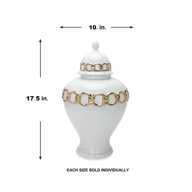 Pot à gingembre en céramique Karragh Modern, H 17,5 po x l 10 po x P 10 po