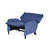 Oversized Textured Fabric Pushback Recliner, Navy Blue and Dark Brown