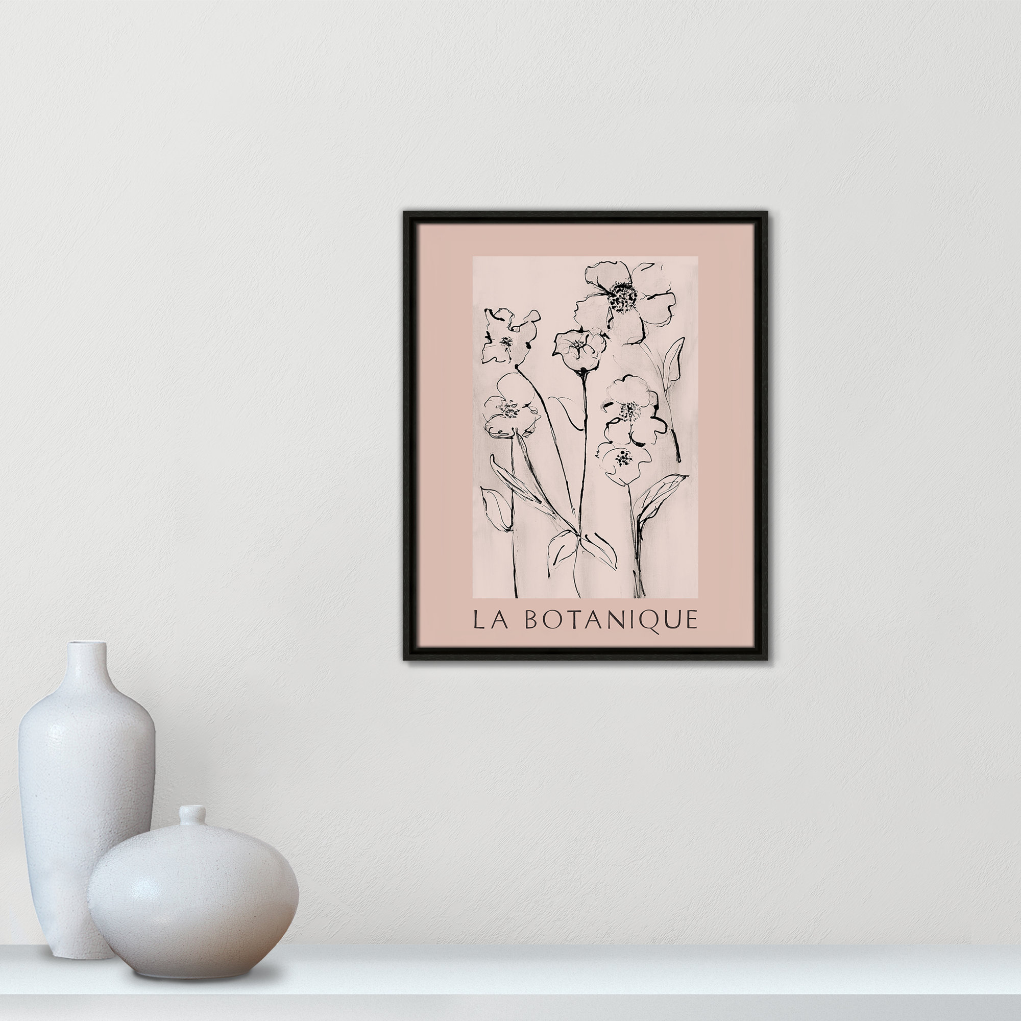 Botanical Poster Collection " La Botanique " by Susan Jill, 21.5" H x 17.5" W x 2" D, Espresso Floater Frame, No