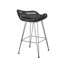 Tabourets de bar modernes avec housses de coussin, de 2 coussins gris foncé pour l'extérieur, 21,44 po Large