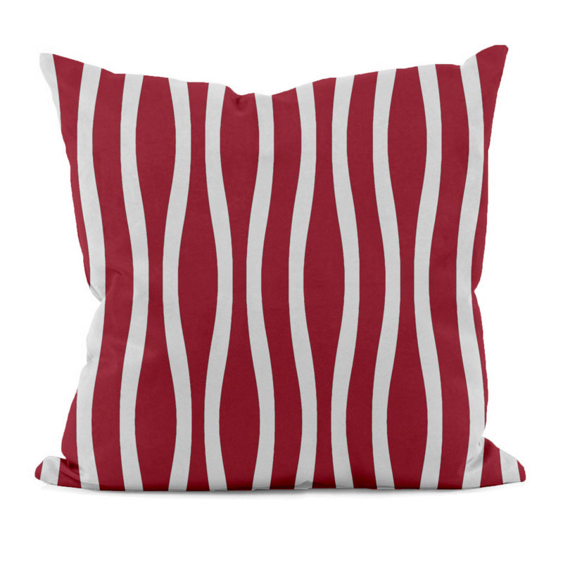 Striped Reversible Throw Pillow, Red, 18" H x 18" W