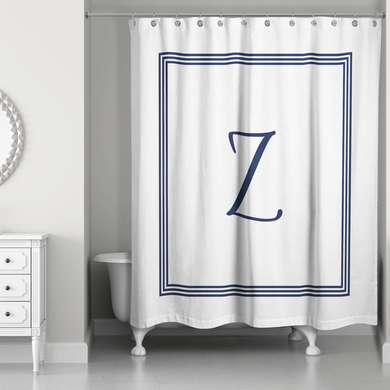 Rideau de douche simple , Z, Bleu marine