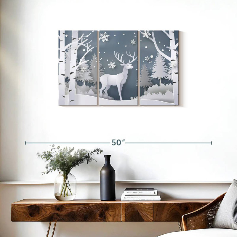 Snow White Deer, 20" H x 33" W