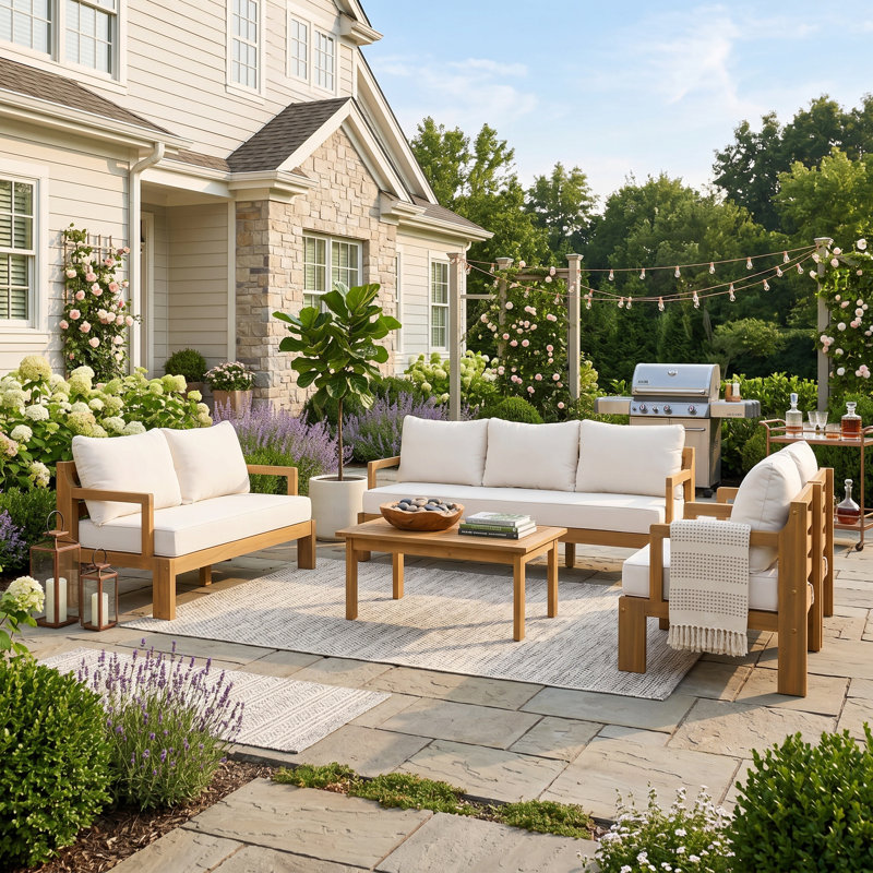 Modular Conversation Set with High-Density Foam Cushions