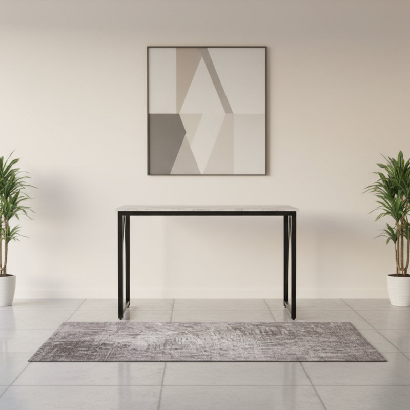 Antique-style Black And White Color-blocked Writing Desk, Classic Finish Exudes Retro Style.