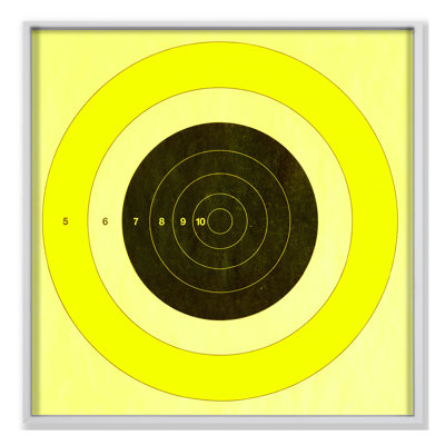 «Cible jaune noir V2» par Chris Dunker - cadre flottant sur toile