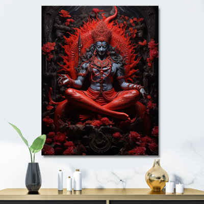 Hindouisme Vishnus vibrant vermillon - imprimé