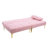 71" Convertible  Sofa Bed Futon With Gold Metal Legs Teddy Fabric (Pink)-628191098
