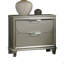 1Pc Nightstand Acrylic Handles Embossed Panels English Dovetails 2-Drawers Bedside Table