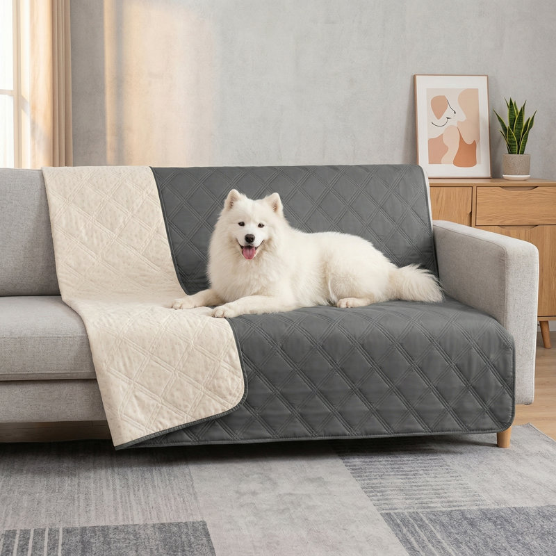Housse de lit pour chien résistante à l'eau. Comprend un envers antidérapant. Conçu pour protéger les meubles, les lits, les canapés et les canapés.