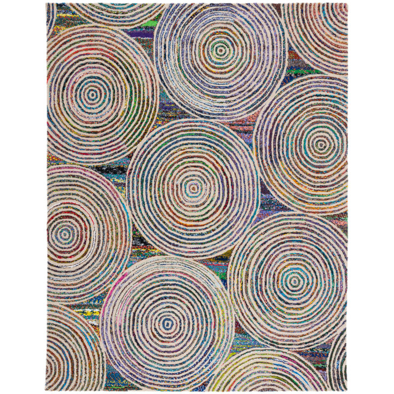 Anaheim Nantucket Hand Tufted Wool/Cotton Oriental Rug in Purple/Green/Blue, Rectangle 6' x 9'