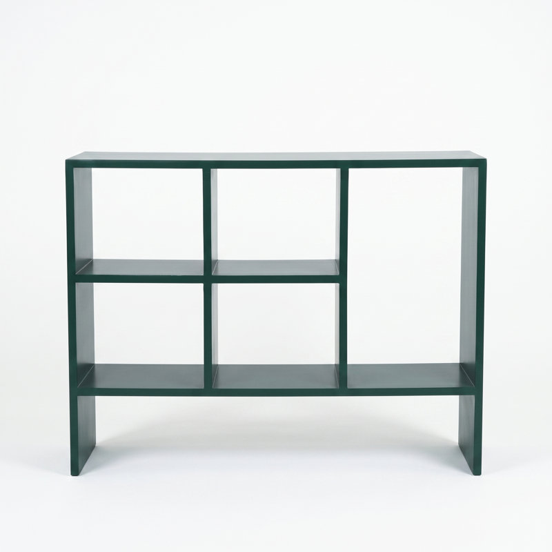 Vale Modern 5-Shelf  Geometric Bookcase, Stylish Bookshelf For Living Room & Home Office, Forest Green