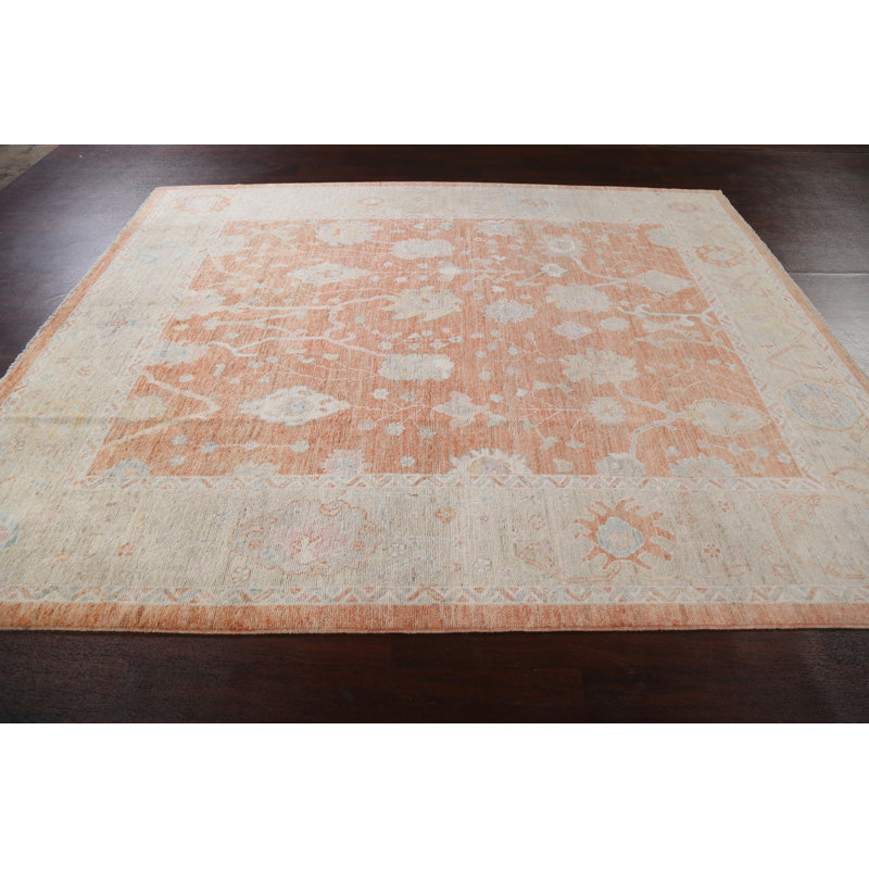 Tapis turc Oushak en sourdine noué à la main 8 x 10