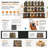 Wood Hanging Spice Rack Organizer 4 Pack with 24 Spice Jars, 386 Spice Labels, Chalk Marker & Funnel, Multi-Purpose for Cabinet Door & Wall Mount