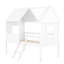 Lit simple simple White House - avec un espace semi-fermé pour l'intimité et le divertissement avec deux fenêtres latérales rehaussant le décor de la chambre à coucher (blanc