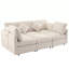 Canapé modulaire de 86,6 po à 5 places, canapé-lit convertible avec repose-pieds mobile et deux ports USB, canapé en U en chenille pour le salon-129380448