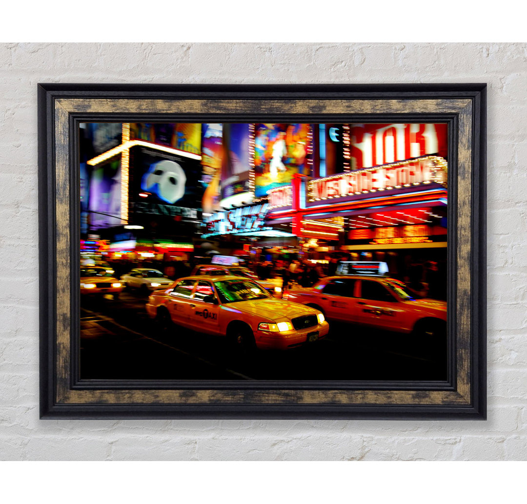 New York City Broadway Cabs - Einzelne Bilderrahmen Kunstdrucke