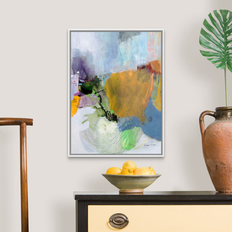 Reproduction d’art sur toile, "Where here is always more" par Lina Alattar, Cadre blanc, H 26 po x l 20 po x P 1,75 po