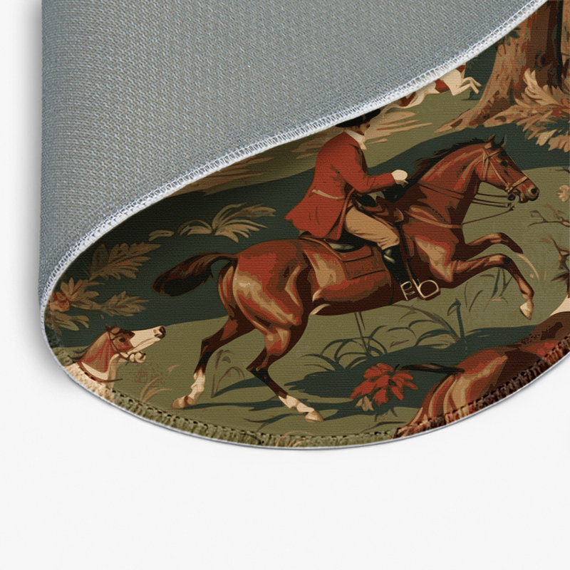 Tapis d'intérieur et d'extérieur brun français, Rond 5 pi
