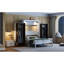 Mur de lit double pleine grandeur avec placard, tiroirs et table - peu encombrant, multifonctionnel pour les petits appartements, les chambres d'amis, le bureau rabattable intégré, le rangement spacieux, la structure pliable du bureau-141506106