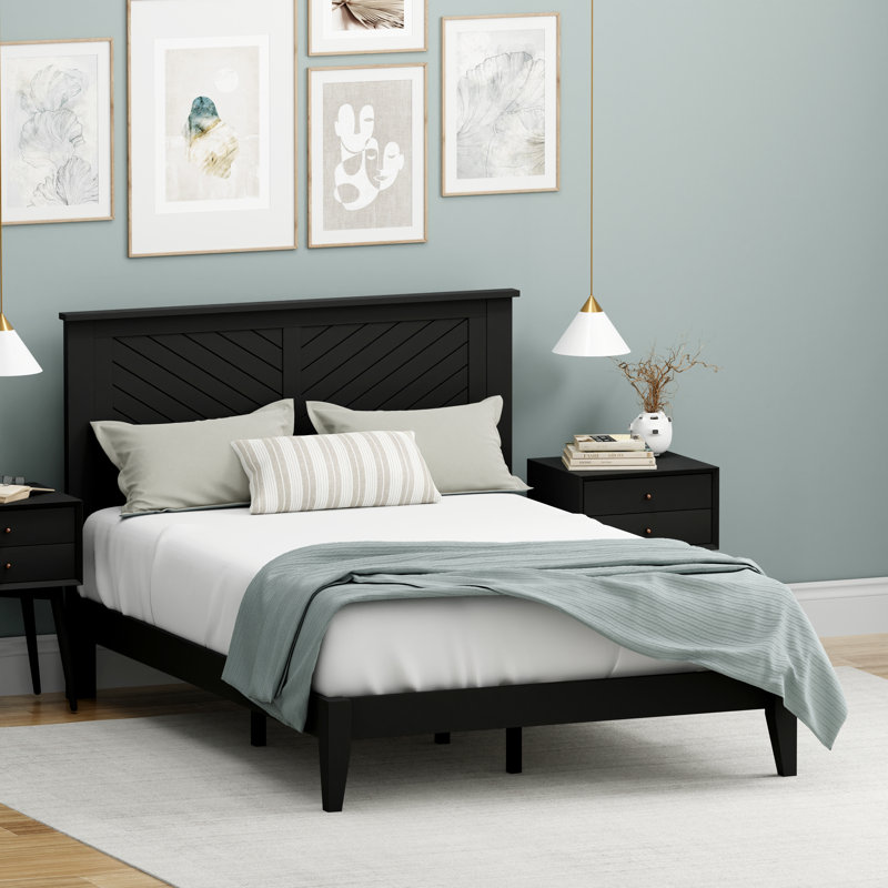 Dorrence Wood Platform Bed, Black, Full