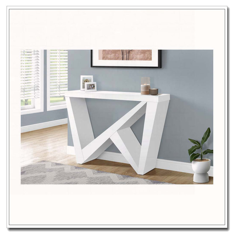 Table d'appoint, console, vestibule, étroit, canapé, salon, chambre à coucher, stratifié blanc, contemporain, moderne
