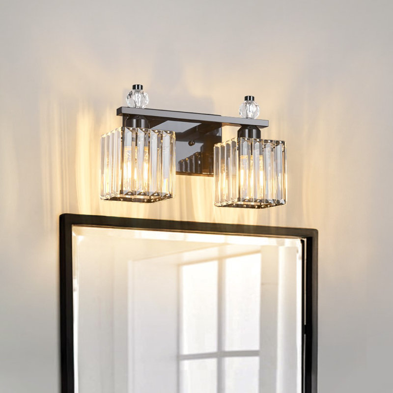 Kyneisha Bathroom Vanity Lamp Modern Crystal Vanity Lamp Bathroom Light Fixture Mirror Crystal Bathroom Vanity Lighting Fixture