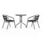 Table ronde en métal et verre 23,75 po avec 2 chaises empilables-657548099
