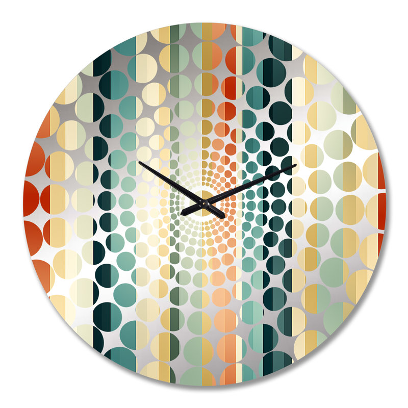 Green Industrial Chic Striped Patterns - Striped  Wall Clock, Large