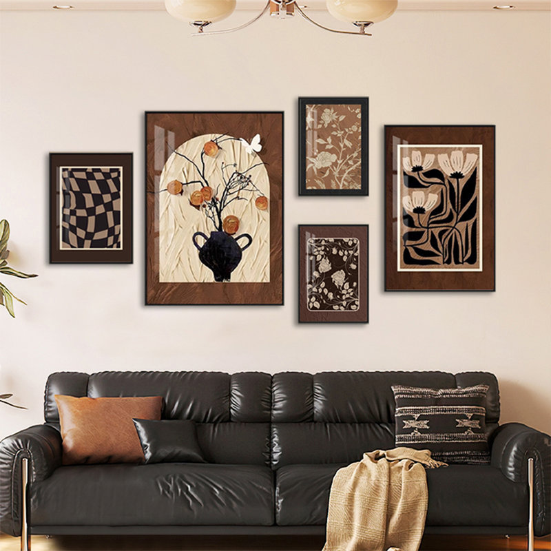 Ensemble d'art mural 5 pièces Mid-Century, H 31,5 po x l 23,62 po
