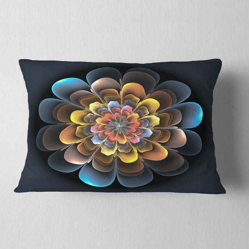 Coussin lombaire à fleurs et à fleurs fractales