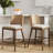 Bohemian Upholstered Bar Stool With Seagrass Back-621320815