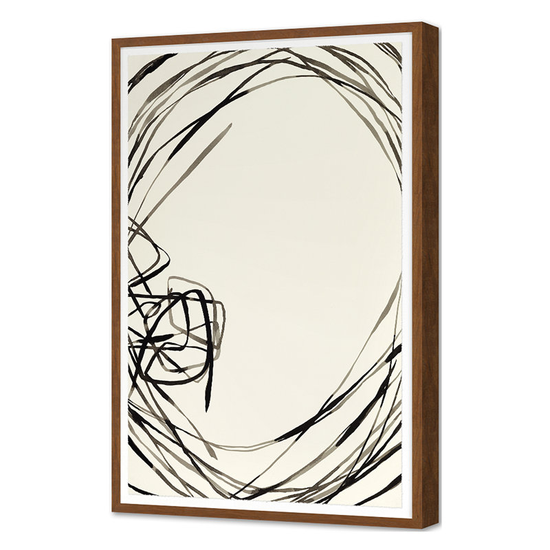 Swoops 1 Print by Hable Construction, Walnut Single Picture Framed
