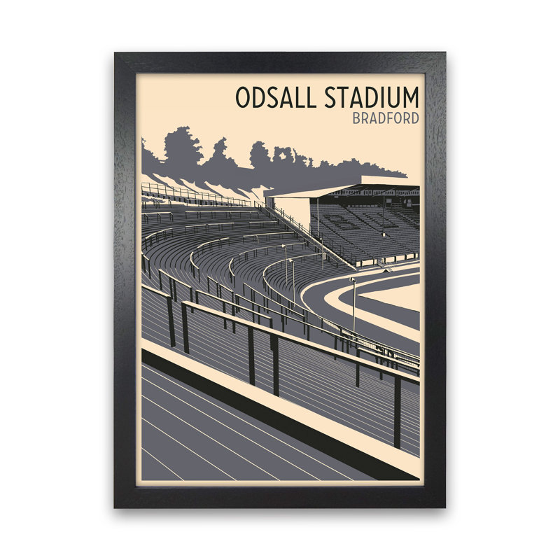 Odsal Stadium, Bradford by Richard O'Neill - Print, 46cm H x 34cm W x 3cm D, Black Framed