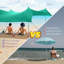 Auvent de tente de plage 7 'x 7' avec 4 poteaux