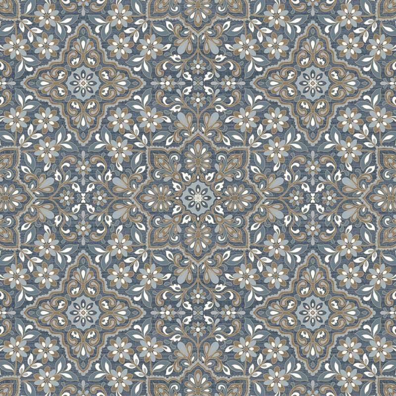 Rouleau de papier peint métallique 33 pi x 20,5 po Clayson, Bleu