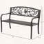 Banc de jardin de 50 pouces avec métal en acier coulé et motif animal