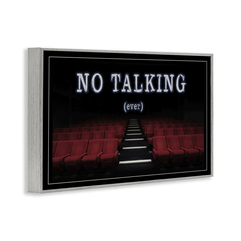  No Talking Move Theatre Black Framed Giclee Art by Graffi*tee Studios, H 16 po x l 24 po, Estampe numérique Farmhouse