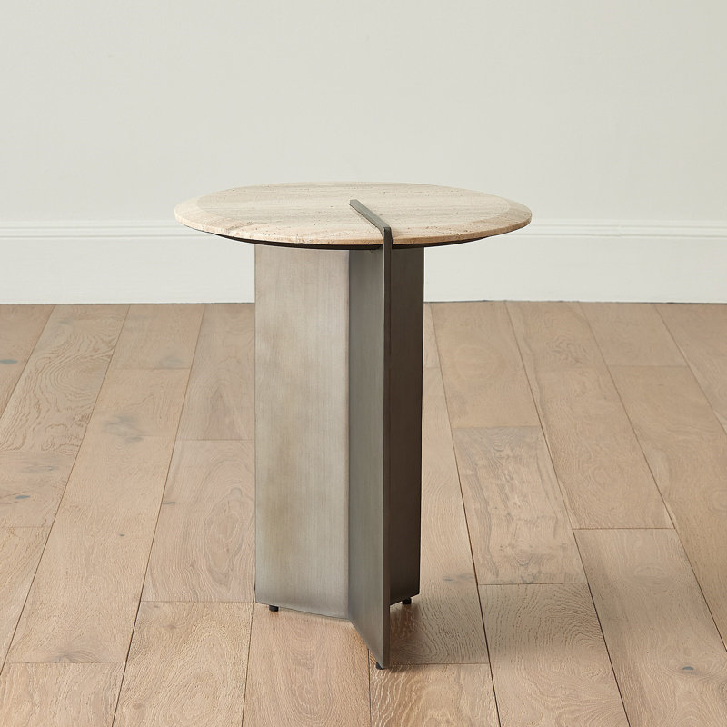 Stone End Table, 22" H x 18" W x 18" D