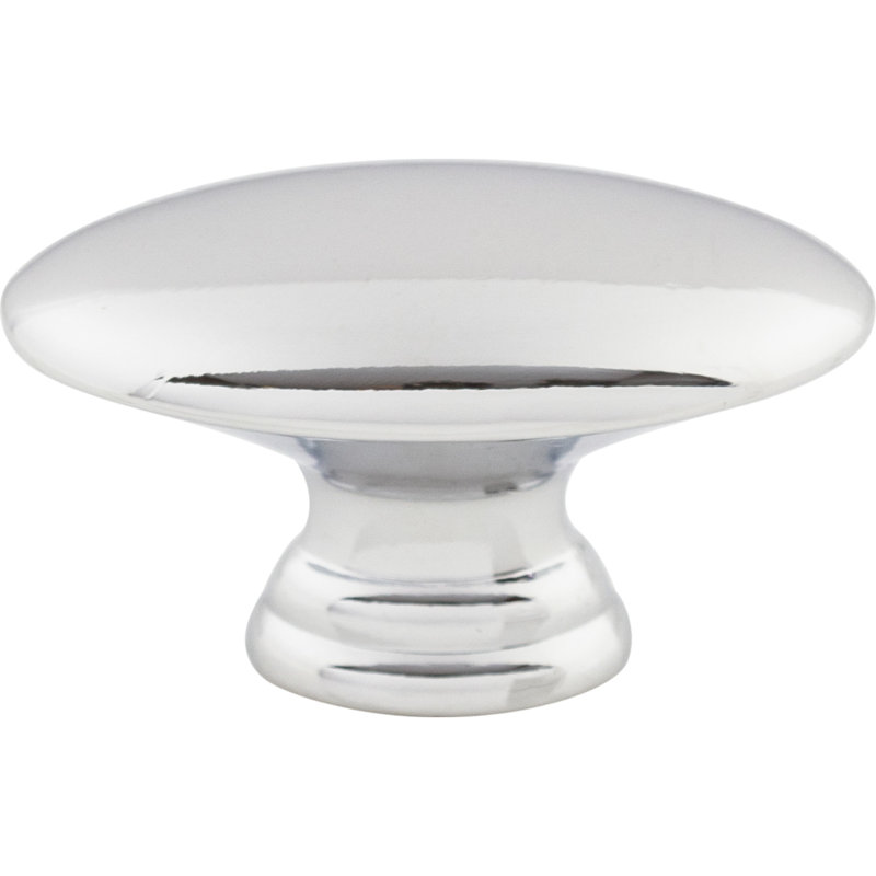 Flat Oval 3/4" Length Oval Knob, Polished Chrome