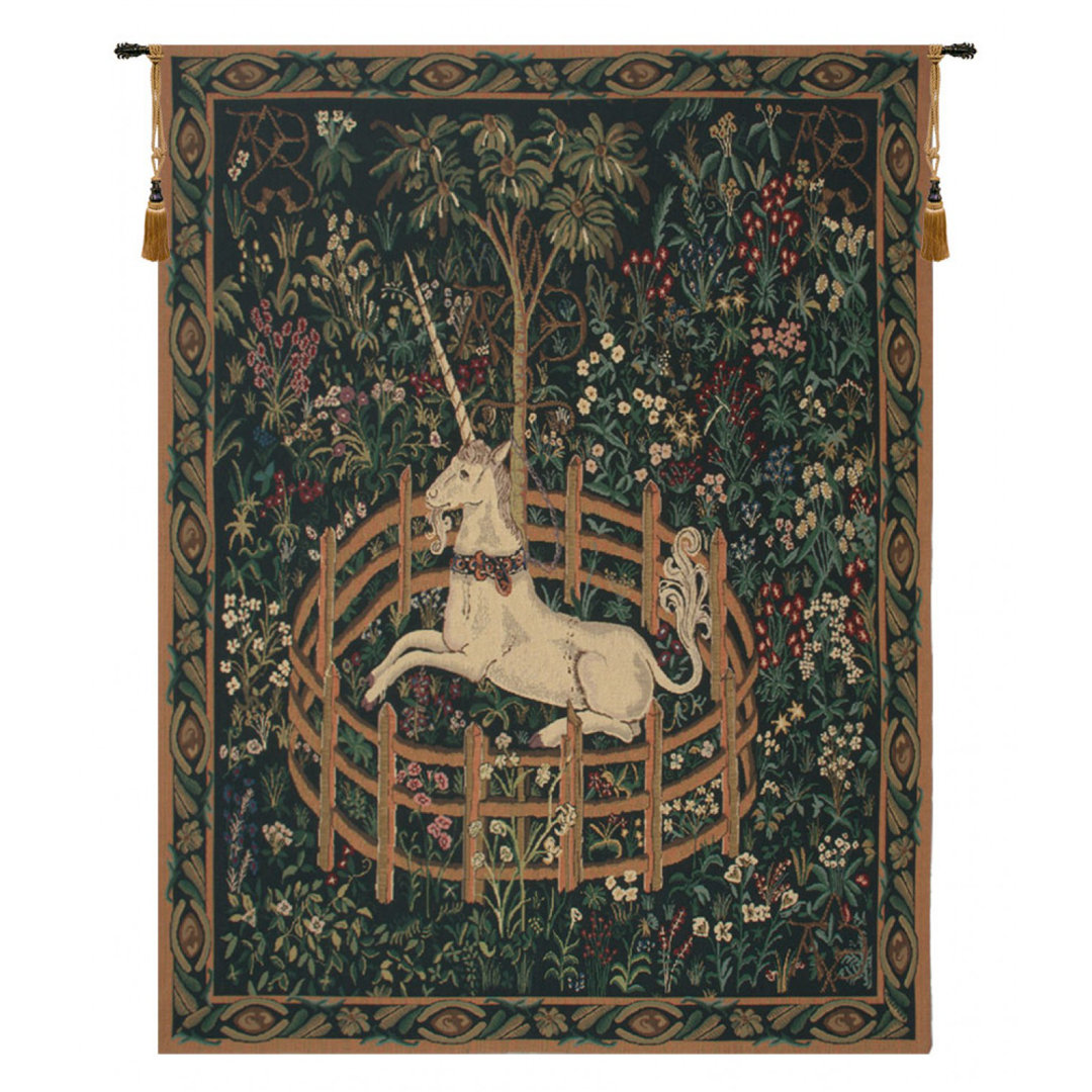 Unicorn in Captivity II (with Border) Wall Hanging Charlotte Home Furnishings