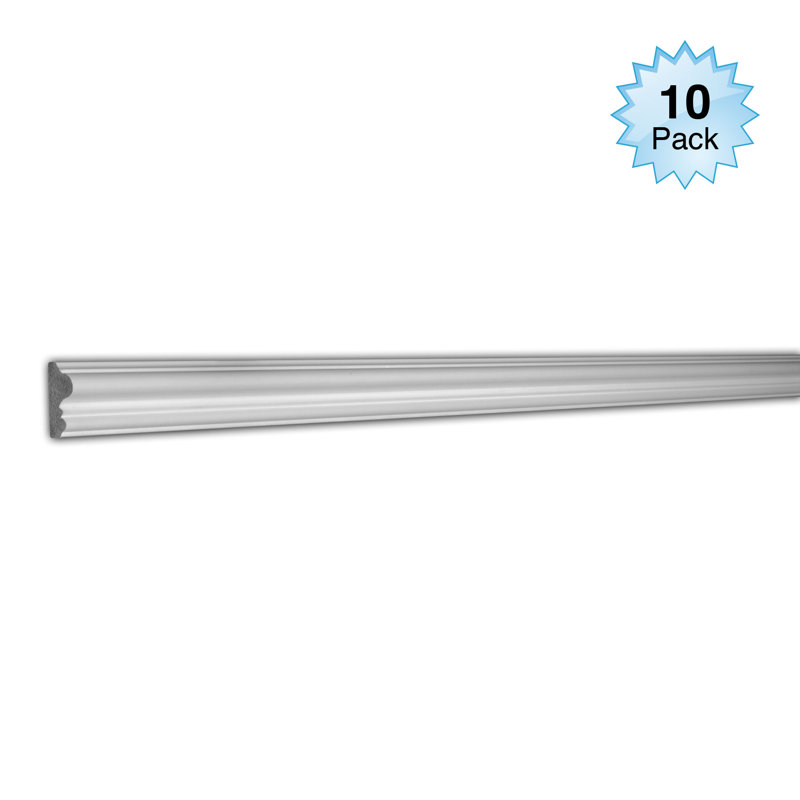 White Unfinished Polystyrene Chair Rail Moulding, 8-ft Set of 10