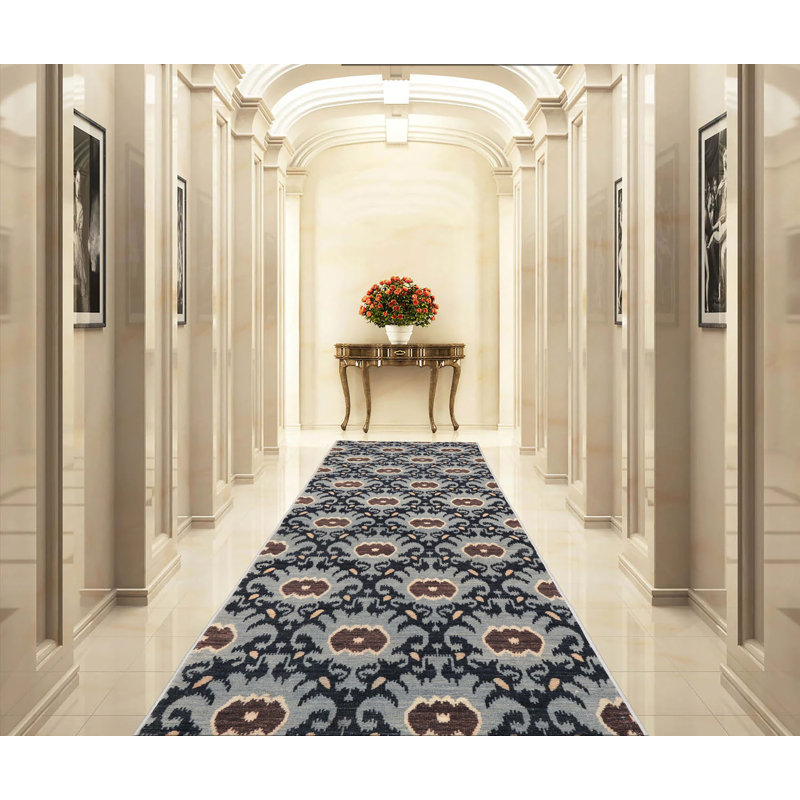 Tapis de couloir tibétain Slate, Tapis de couloir 2 pi 7 po x 9 pi 6 po